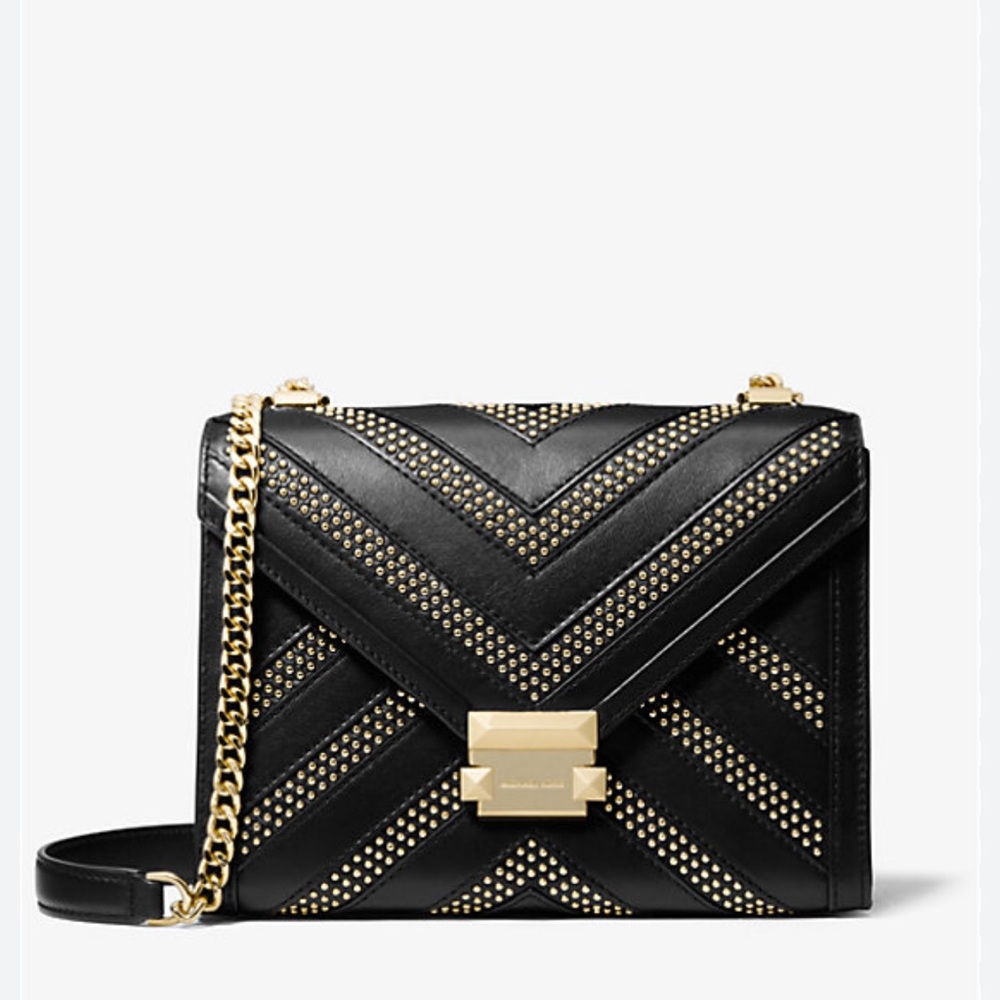 Michael Kors Whitney Studded Leather Convertible Shoulder Bag